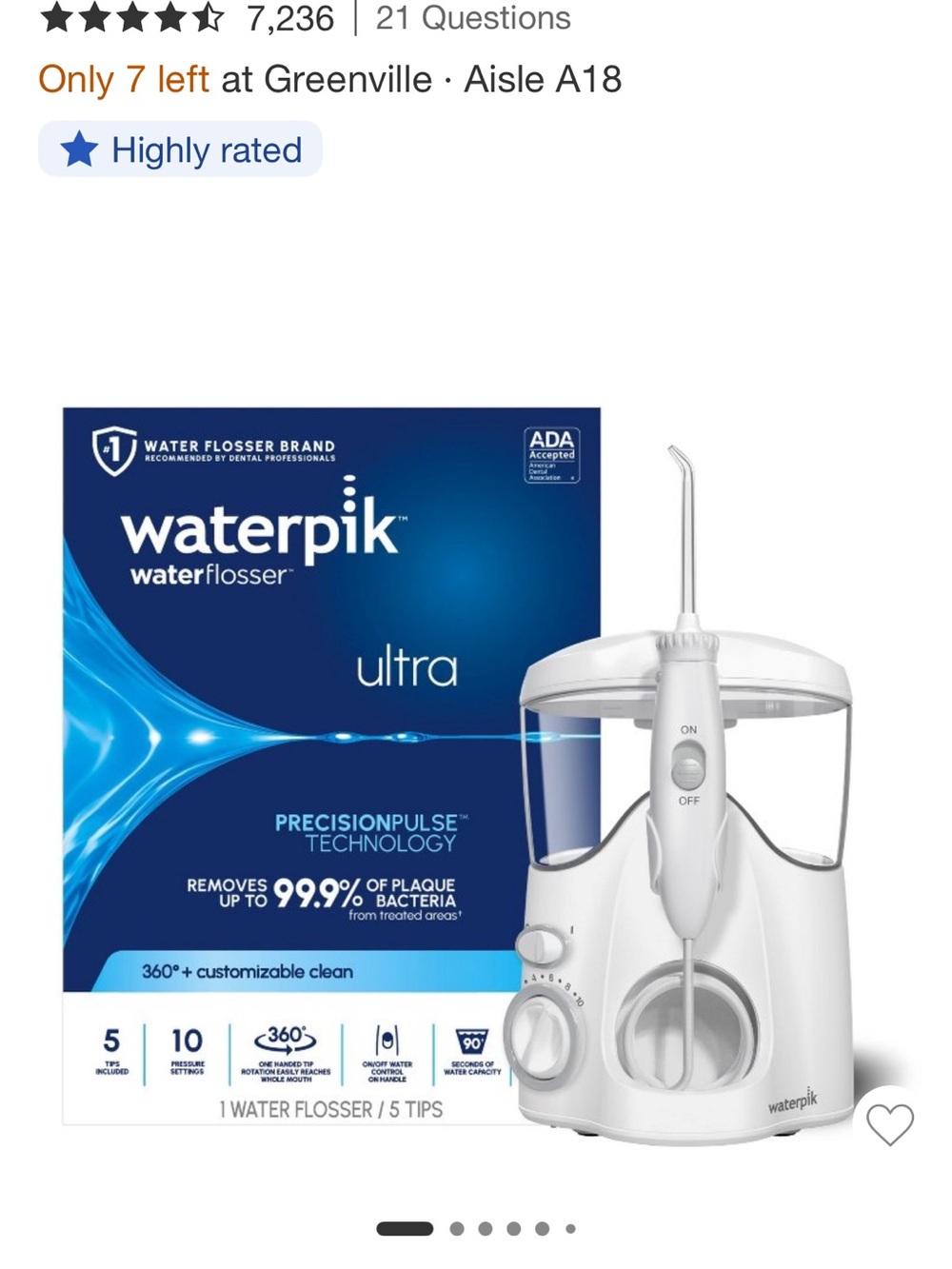 Waterpik Ultra Water Flosser - White
